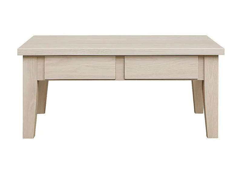 Ława Karo 120 cm drewniana z szufladami, kolor bielony 784847