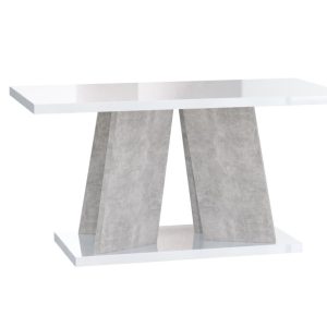 Ława kawowa biały połysk, dekor betonu 110×70 MURO MINI nowoczesny stolik 253125 Ława kawowa biały połysk, dekor betonu 110×70 MURO MINI nowoczesny stolik 253125