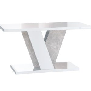 Ława kawowa biały połysk, dekor betonu 110×70 NEVI MINI nowoczesny stolik 253121 Ława kawowa biały połysk, dekor betonu 110×70 NEVI MINI nowoczesny stolik 253121
