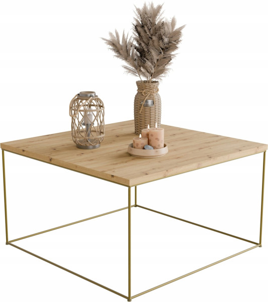 Ława Kawowa Druciana Stolik Loft Glamour Złoty DA 854132