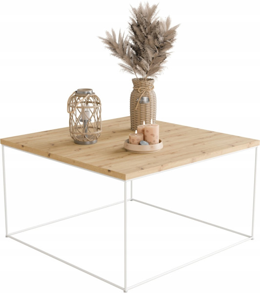 Ława Kawowa Druciana Stolik Loft Industrial Biały 854146