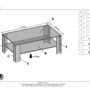 Ława KWADRO 110×65 ciemny orzech 840815 Ława KWADRO 110×65 ciemny orzech 840815