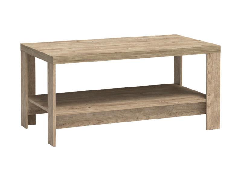 Ława NATURAL DĄB RIBBECK 120 x 65 Prostokątna z Półką Stylowa HIT 136804