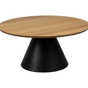 Ława okrągła 80 cm Ruston na metalowej podstawie, dąb matowy lakierowany 834025 Ława okrągła 80 cm Ruston na metalowej podstawie, dąb matowy lakierowany 834025