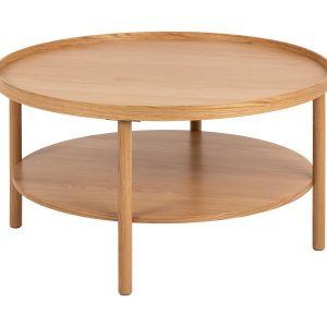 Ława okrągła 80 cm Scala wood z półką, Oak lacquered 777263 Ława okrągła 80 cm Scala wood z półką, Oak lacquered 777263
