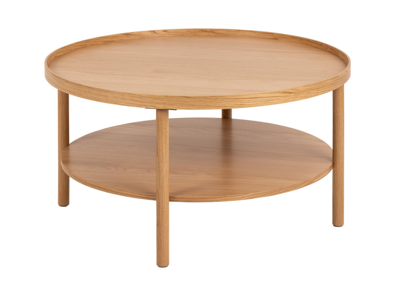 Ława okrągła 80 cm Scala wood z półką, Oak lacquered 777263