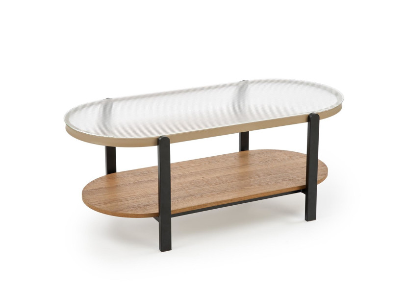 Ława owalna KAMALA 54x110 dąb naturalny/czarny 874089