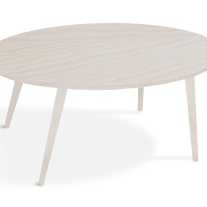 Ława Owalna Vintage 120 cm drewniana, kolor bielony 670026 Ława Owalna Vintage 120 cm drewniana, kolor bielony 670026