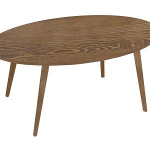 Ława Owalna Vintage 120 cm drewniana, kolor brązowy 678859 Ława Owalna Vintage 120 cm drewniana, kolor brązowy 678859