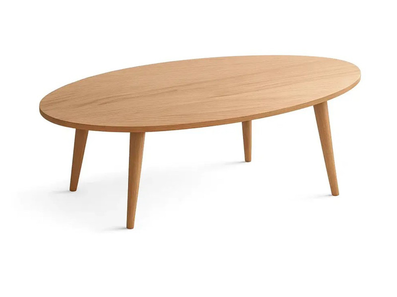Ława Owalna Vintage 120 cm drewniana, kolor dębowy 678858