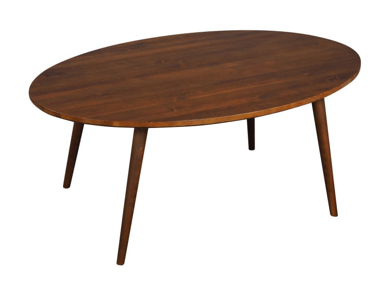 Ława Owalna Vintage 120 cm drewniana, kolor kasztan 678860