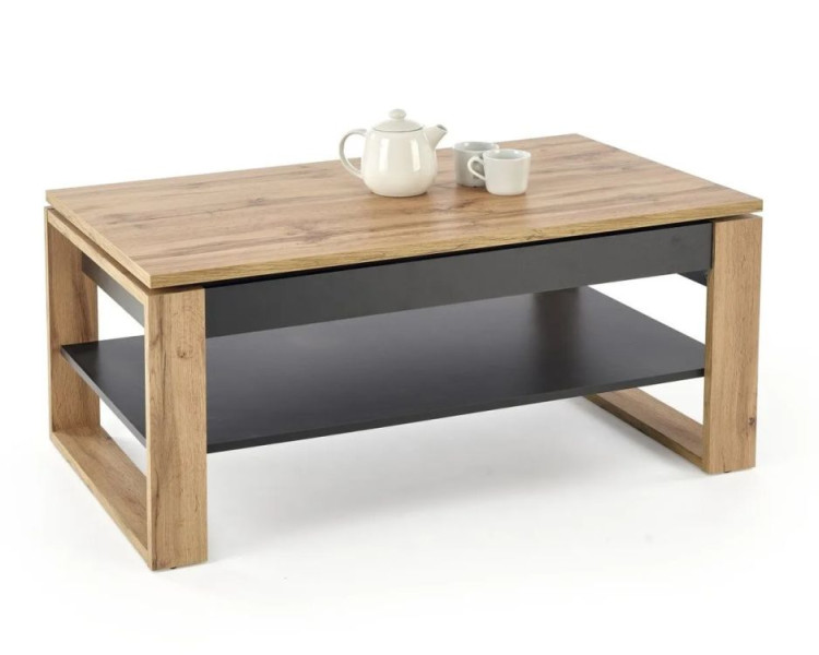 Ława podnoszona BETTY 114x65(92)cm dąb artisan/czarna 840863