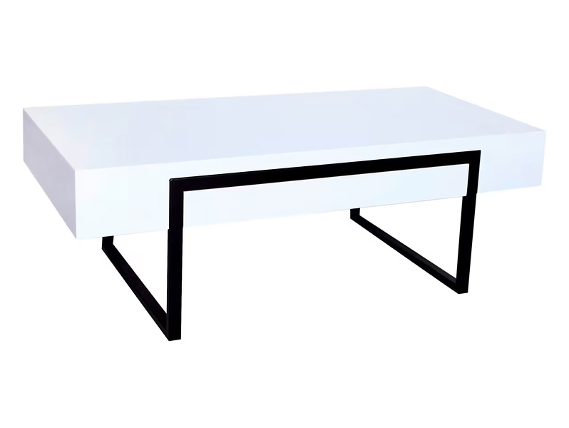 Ława prostokątna Orleans 120x60/42 biało-czarna 764400
