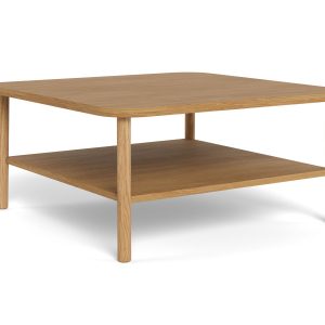 Ława Scala 90×90 kwadratowa z półką, dębowa 939822 Ława Scala 90×90 kwadratowa z półką, dębowa 939822