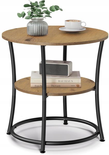 Ława stolik kawowy artisan-czarny z półką styl industrialny loft rustykalny 940010