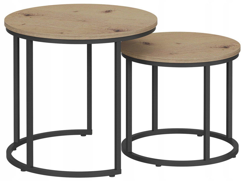 Ława stolik kawowy artisan-czarny zestaw komplet 2 ław styl loft rustykalny 940009