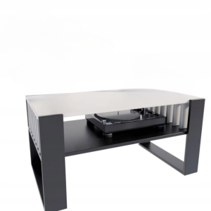 Ława stolik kawowy IGA biały czarny z lamelami loft retro 248849