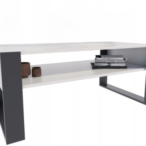 Ława stolik kawowy KAJA 120cm biały-czarny loft 517442