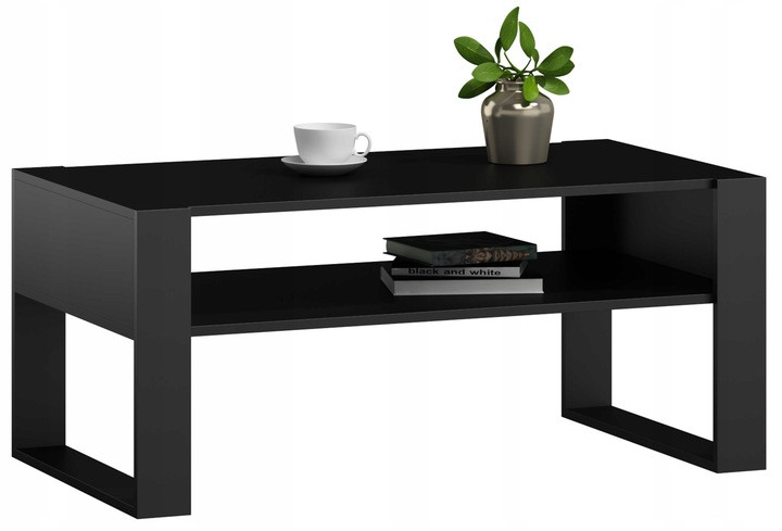 Ława stolik kawowy KAJA 120cm czarny-czarny loft retro PER 312936