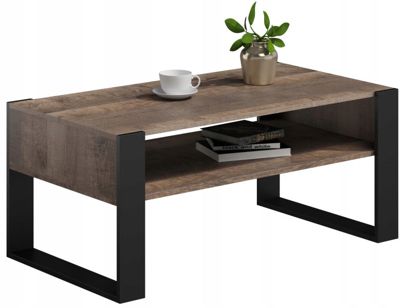 Ława stolik kawowy KAJA 120cm dąb kolonialny-czarny loft PER 312935