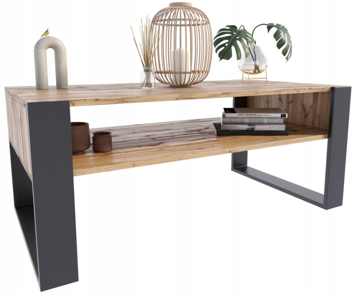 Ława stolik kawowy KAJA 120cm wotan-czarny loft PER 879003