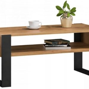 Ława stolik kawowy KAJA wotan-czarny loft retro z półką PER 961155 Ława stolik kawowy KAJA wotan-czarny loft retro z półką PER 961155