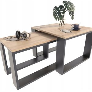Ława stolik kawowy podwójny LOFT-PER artisan-czarny PER 376026 Ława stolik kawowy podwójny LOFT-PER artisan-czarny PER 376026