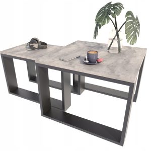 Ława stolik kawowy podwójny LOFT-PER beton-czarny PER 376027 Ława stolik kawowy podwójny LOFT-PER beton-czarny PER 376027