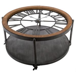 Ława stolik kawowy w stylu LOFT zegar do salonu 90 cm 383259 Ława stolik kawowy w stylu LOFT zegar do salonu 90 cm 383259