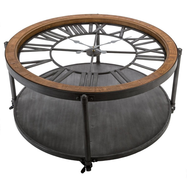 Ława stolik kawowy w stylu LOFT zegar do salonu 90 cm 383259