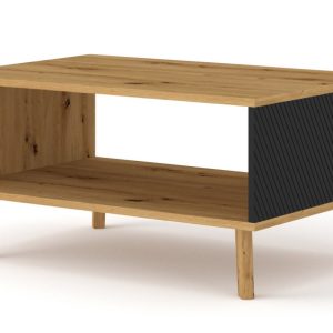Ława stolik LUXI 90×60 cm dąb artisan / czarny mat 240137 Ława stolik LUXI 90×60 cm dąb artisan / czarny mat 240137