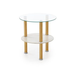 Ława szklana DUCAT 45x45cm biały marmur/transparentna/złota 874156 Ława szklana DUCAT 45x45cm biały marmur/transparentna/złota 874156
