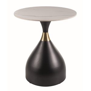 Ława VIRGO 50×50 biały marmur/czarny mat 874160