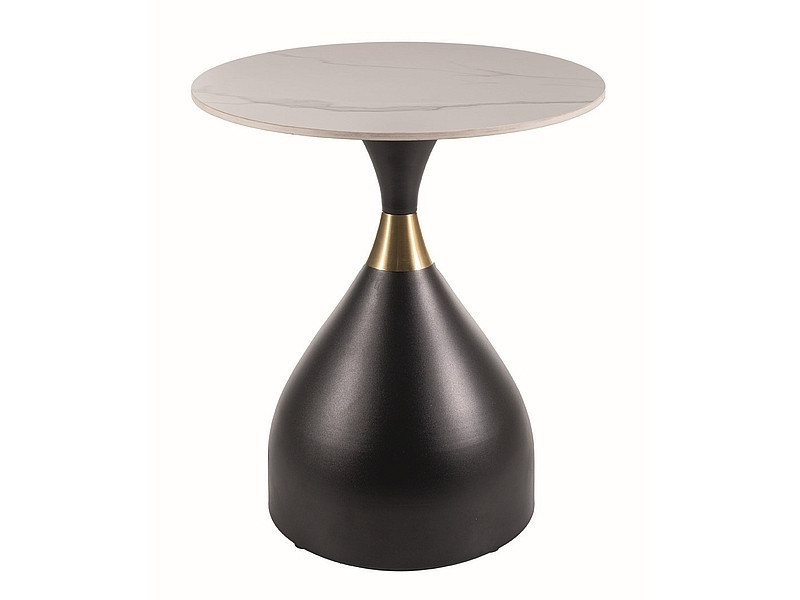 Ława VIRGO 50x50 biały marmur/czarny mat 874160