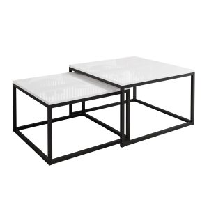 Ława Yoshi 2w1 stolik kawowy – biały połysk – 40 cm / 46 cm 93495 Ława Yoshi 2w1 stolik kawowy – biały połysk – 40 cm / 46 cm 93495