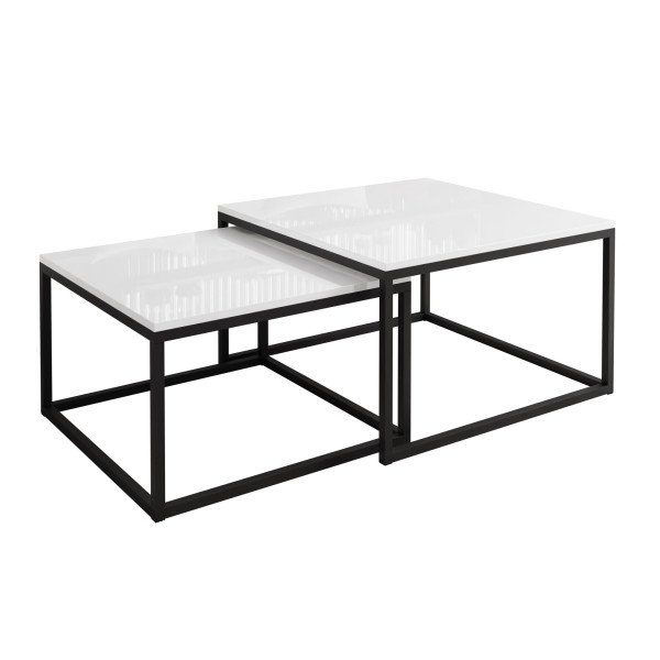 Ława Yoshi 2w1 stolik kawowy - biały połysk - 40 cm / 46 cm 93495