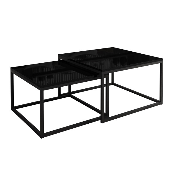 Ława Yoshi 2w1 stolik kawowy - Czarny połysk - 36 cm / 42 cm 93501