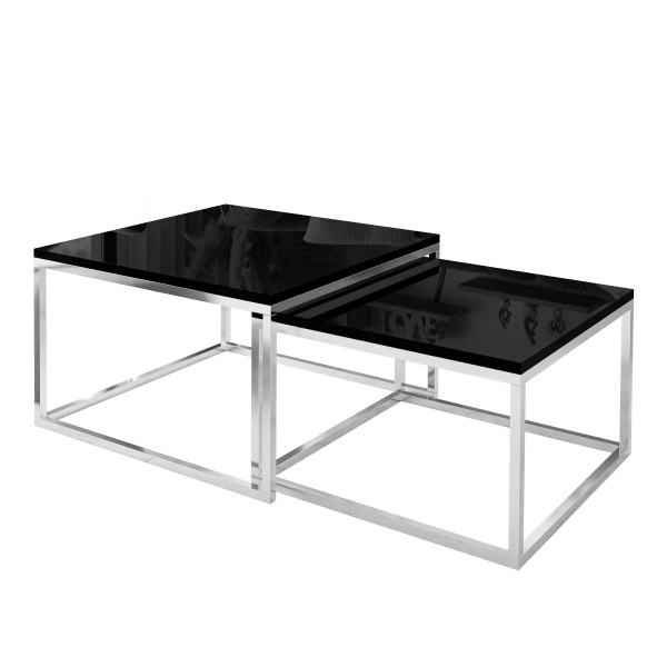 Ława Yoshi 2w1 stolik kawowy, stelaż - Chrom/czarny połysk 93507