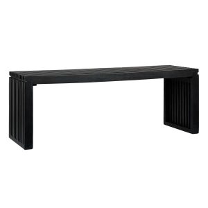 Ławka 120 cm z Drewna Akacjowego Czarna Nowoczesna Ławka do Mieszkania 770418 Ławka 120 cm z Drewna Akacjowego Czarna Nowoczesna Ławka do Mieszkania 770418