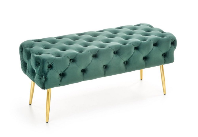 Ławka ATHENA VELVET ciemno zielona/złota 868531