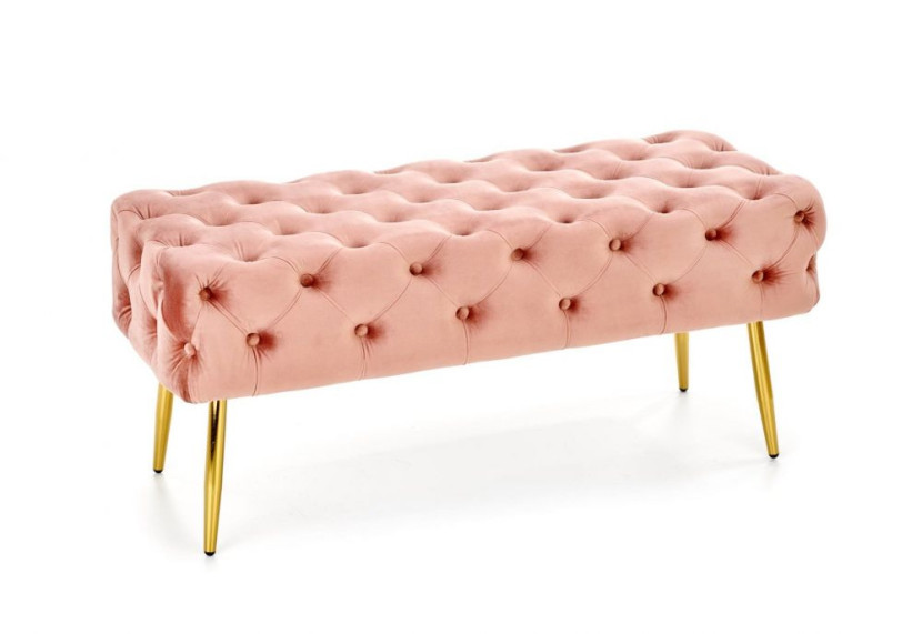 Ławka ATHENA VELVET różowa/złota 868527