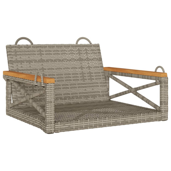 Ławka bujana, szara, 63x62x40 cm, polirattan 561114