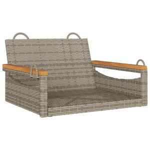Ławka bujana, szara, 63x62x40 cm, polirattan 561113