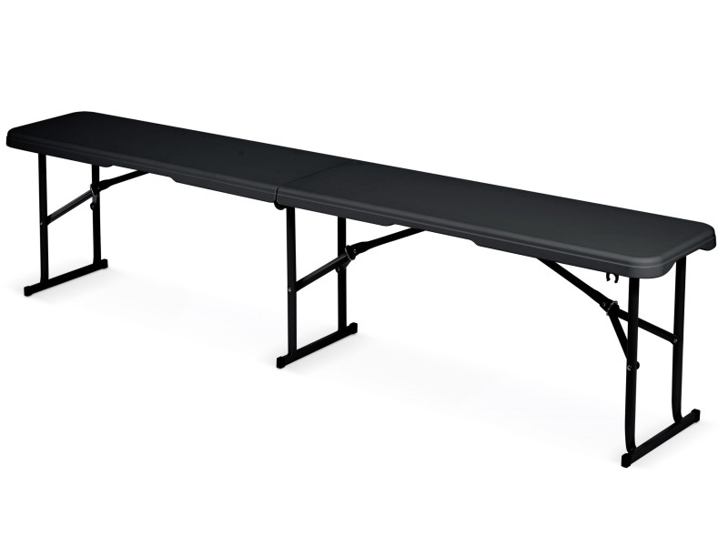 Ławka cateringowa ogrodowa Plonos 182x42x28cm składana turystyczna czarna 597675