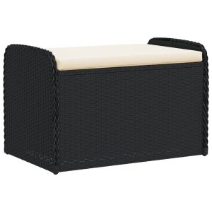 Ławka Czarny 80 x 51 x 52 cm vidaXL 565051 Ławka Czarny 80 x 51 x 52 cm vidaXL 565051
