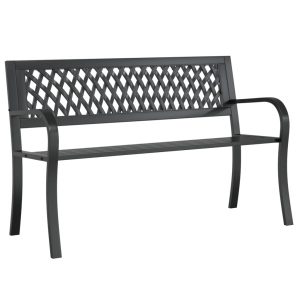 Ławka Czarny Stal vidaXL 565133 Ławka Czarny Stal vidaXL 565133