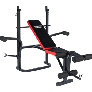 Ławka do ćwiczeń regulowana ze stojakami pod sztangę trening siłowy FUNFIT 963341 Ławka do ćwiczeń regulowana ze stojakami pod sztangę trening siłowy FUNFIT 963341