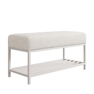 Ławka do przedpokoju Hamilton beżowa kaszmir nogi 100 cm 1060830