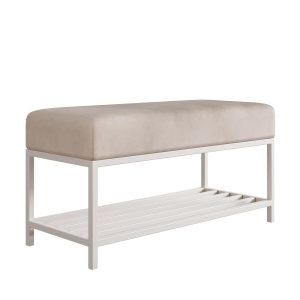 Ławka do przedpokoju Hamilton beżowa kaszmir nogi 80 cm 1060808
