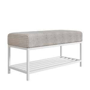 Ławka do przedpokoju Hamilton szara białe nogi 80 cm 1060829